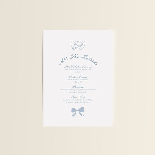 Something Blue Wedding Stationery Set