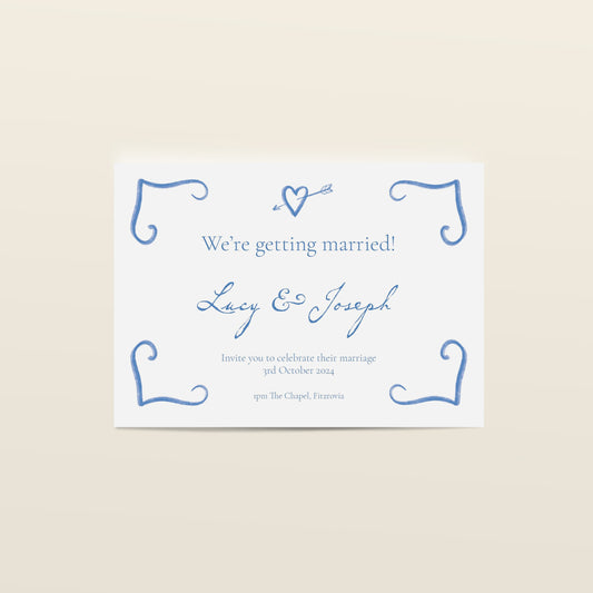 Lovestruck Wedding Stationery Set in Blue