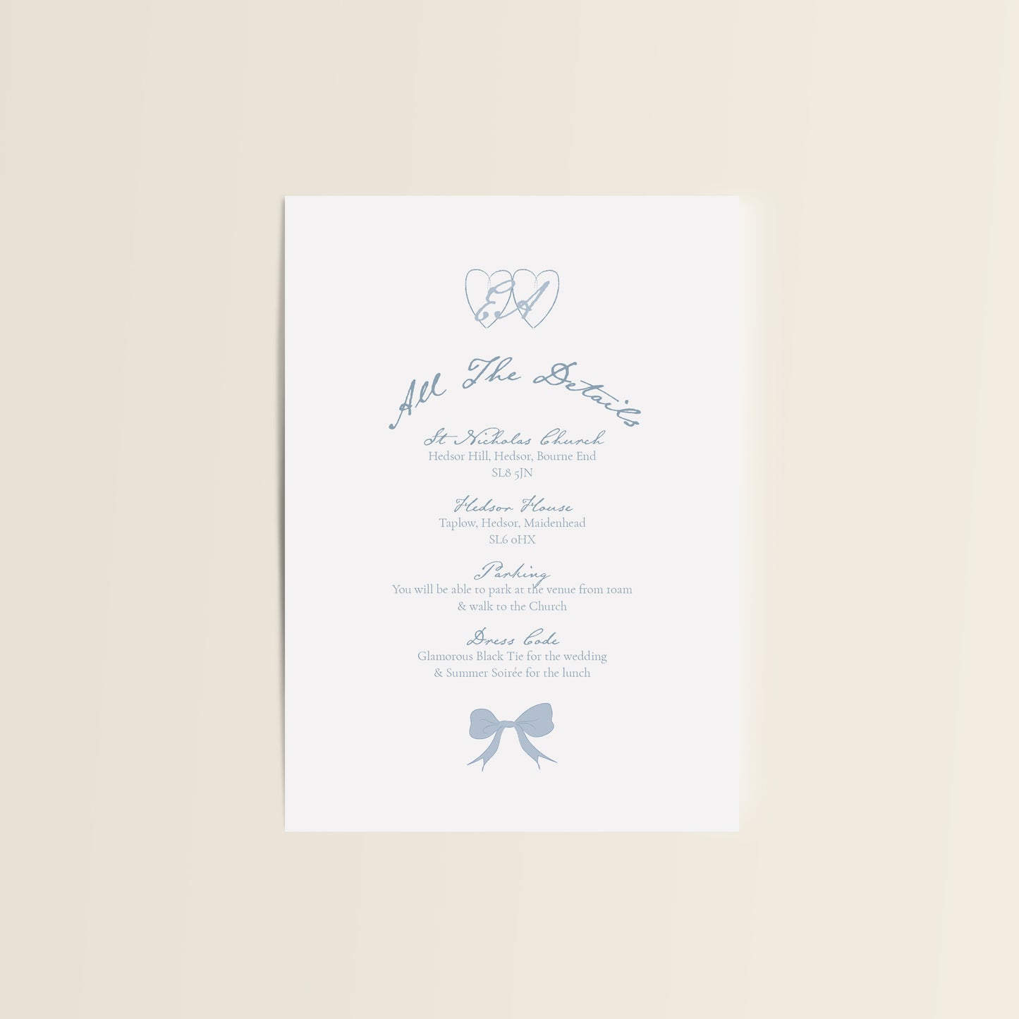 Something Blue Wedding Stationery Set