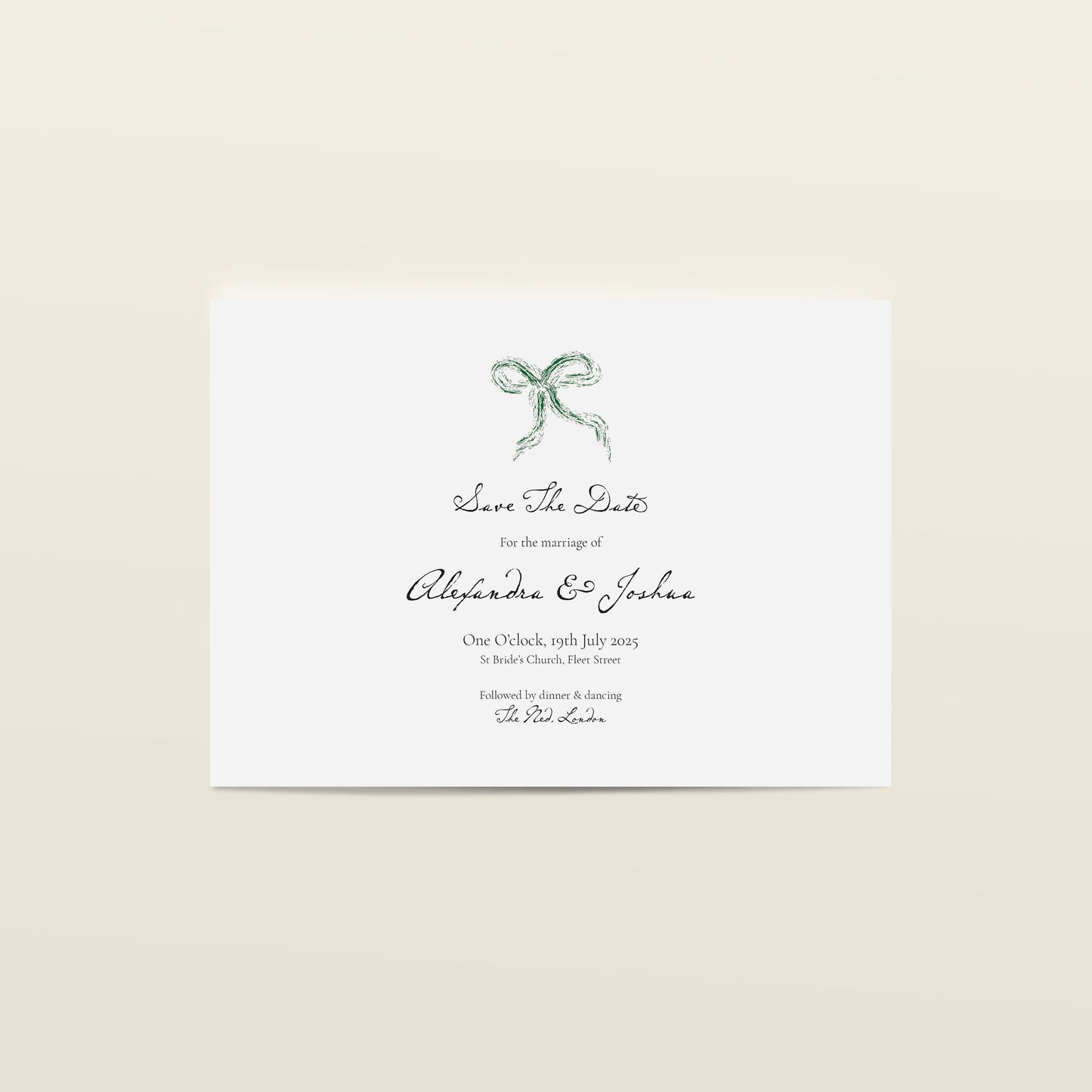 Elegant Bow Wedding Stationery Set