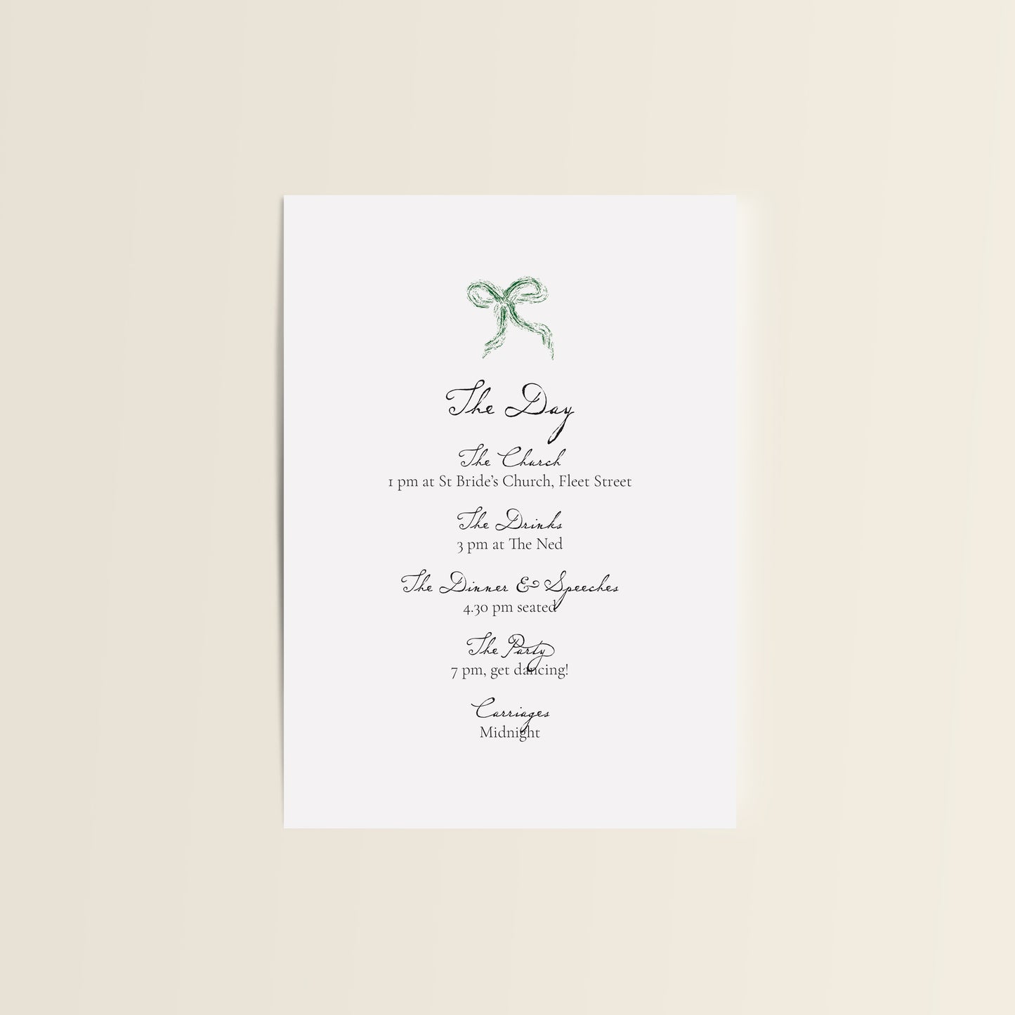 Elegant Bow Wedding Stationery Set
