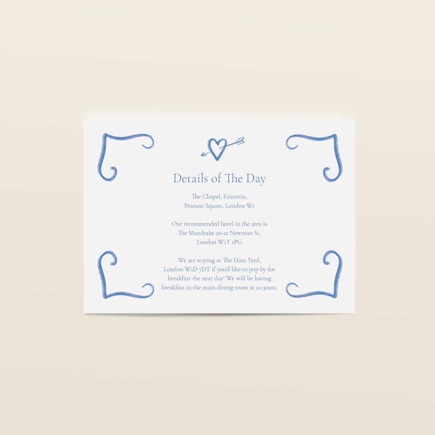 Lovestruck Wedding Stationery Set in Blue