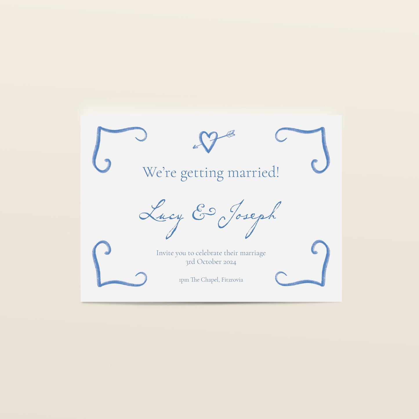 Lovestruck Wedding Stationery Set in Blue