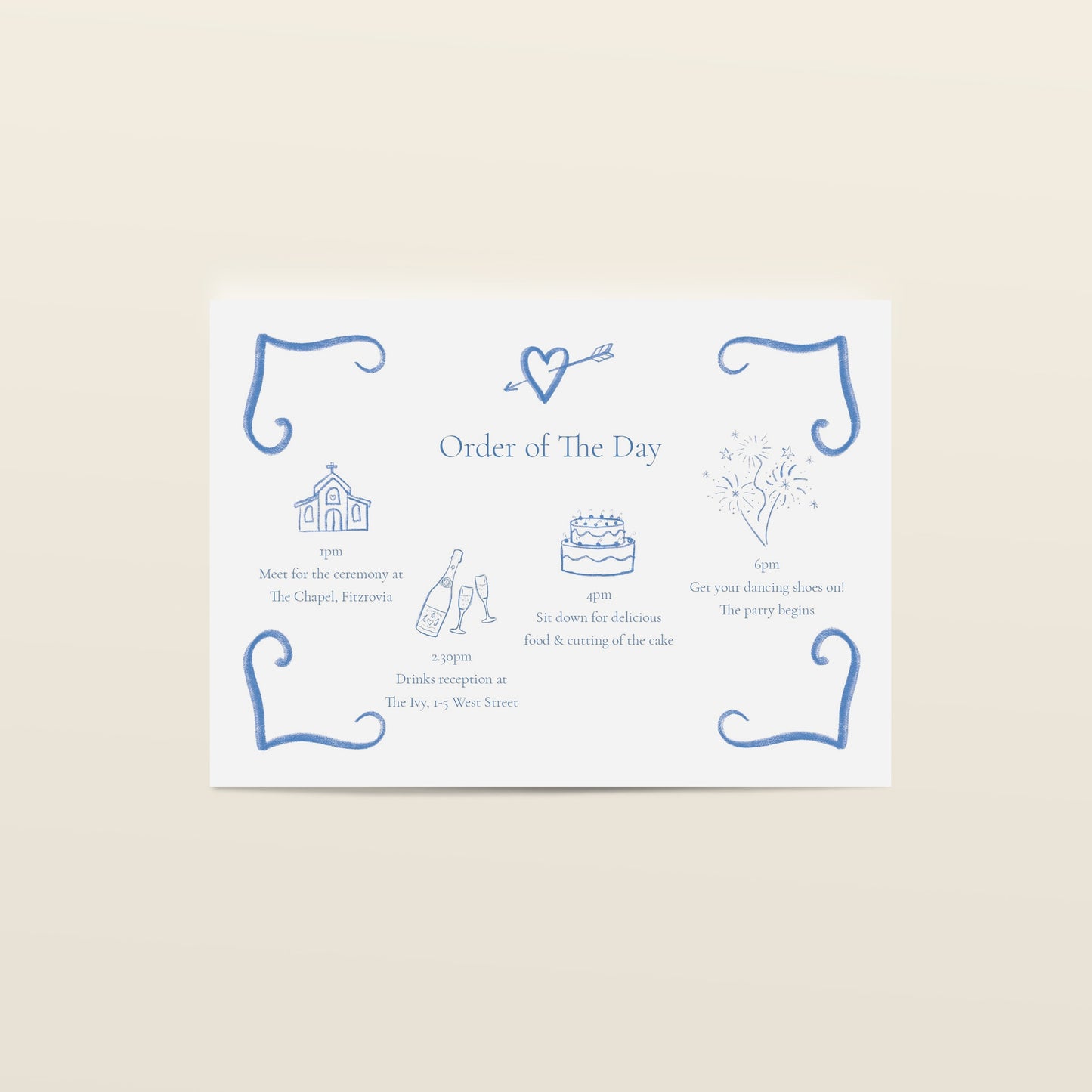 Lovestruck Wedding Stationery Set in Blue
