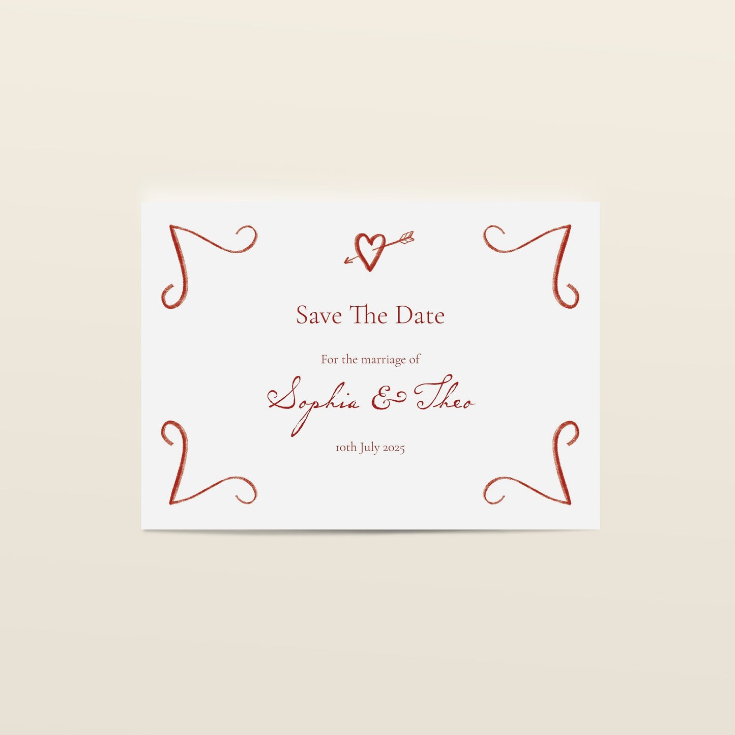 Lovestruck Wedding Stationery Set in Red