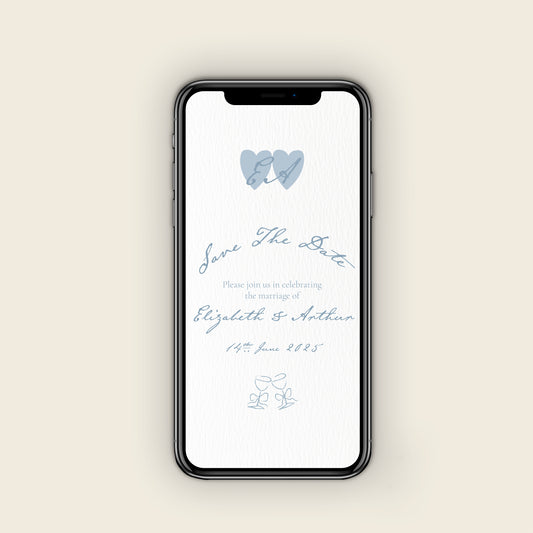 Something Blue Digital Wedding Invitation Set