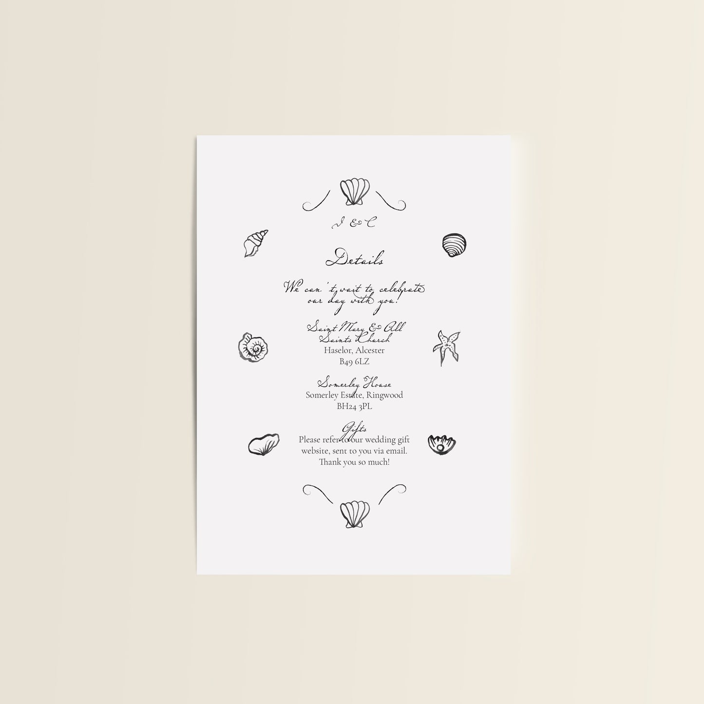 Classic Coastal Wedding Stationery Set