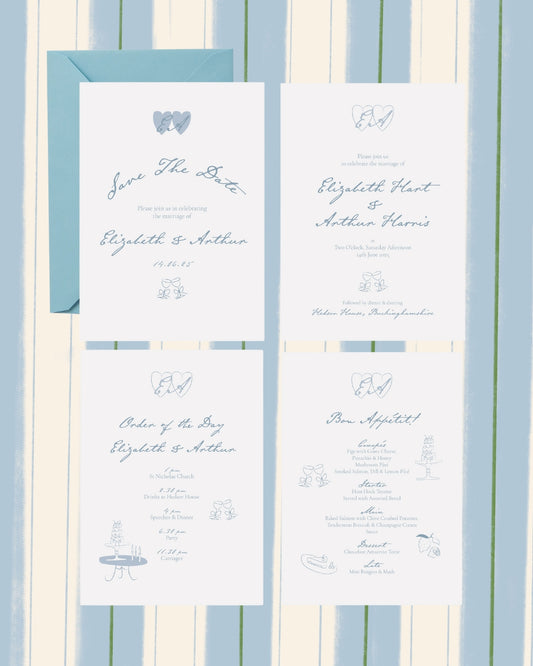 Something Blue Wedding Stationery Set