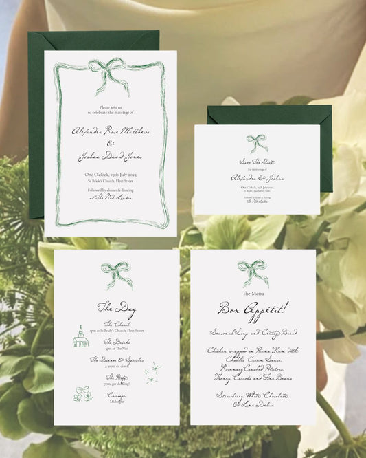Elegant Bow Wedding Stationery Set